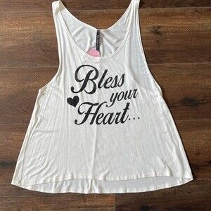 Triumph NEW Tank Top Size Small Bless Your Heart Graphic Tee Oversized Flowy